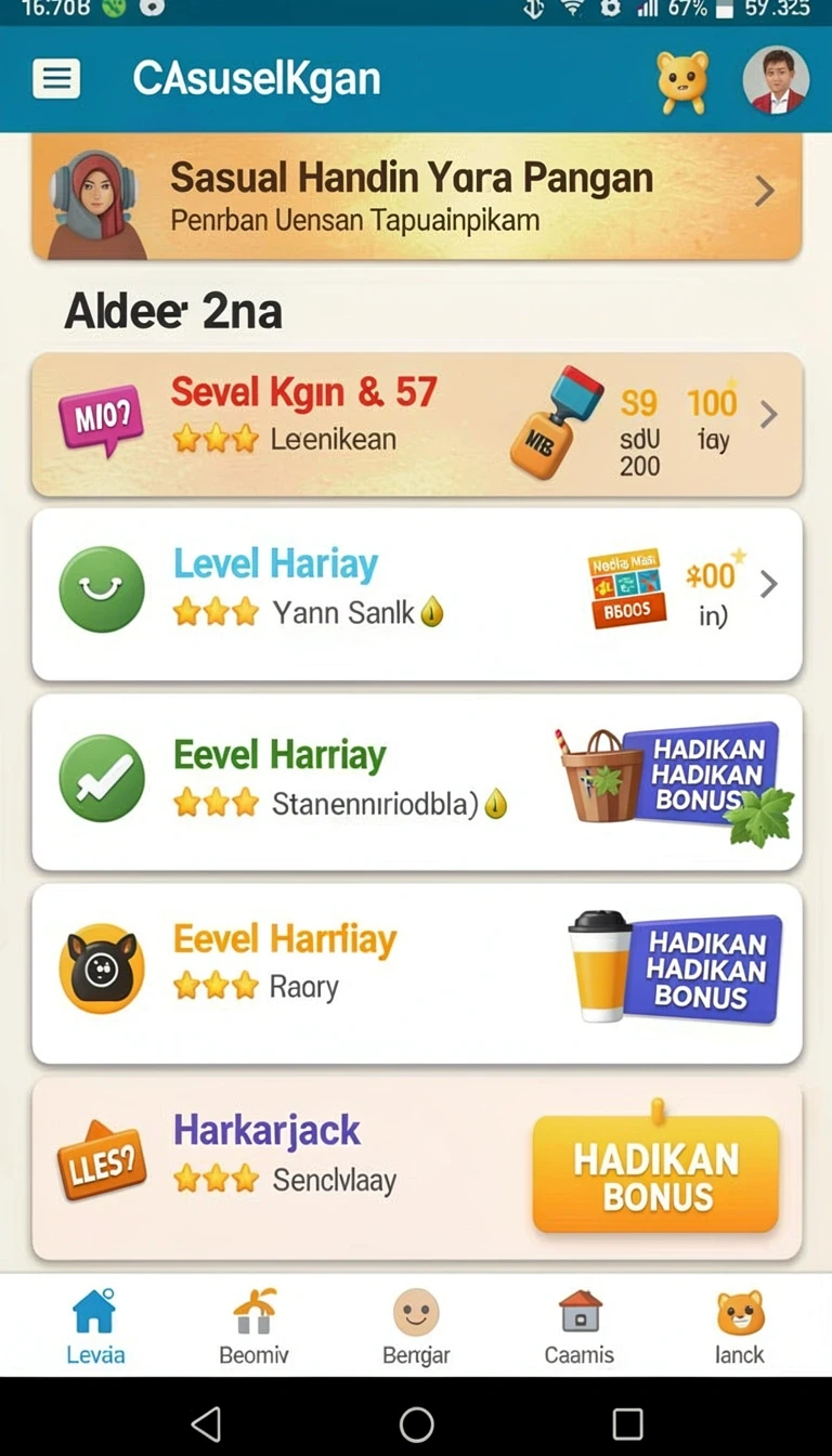 Beragam pilihan permainan menarik dalam aplikasi id678 APK Full Version untuk Android.